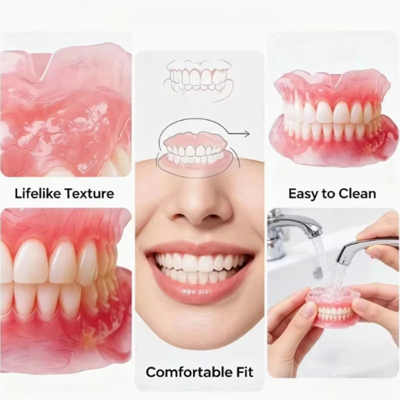 Handmade Silicone Simulation Dentures – Upper & Lower Set Simulation Dentures SPOT