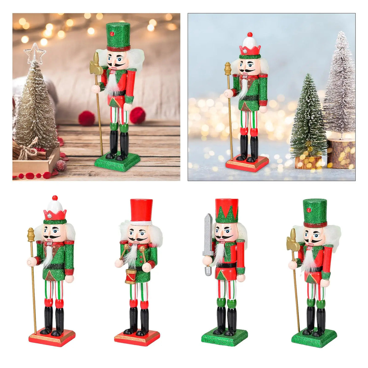 Wooden Nutcracker Soldier Figurine | Christmas Home Decor Holiday Figurine SPOT