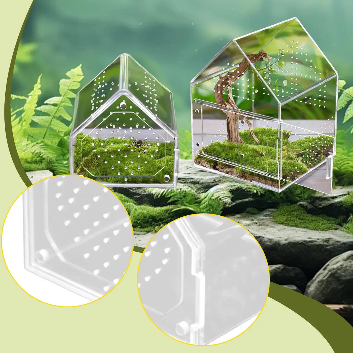 Transparent Jumping Spider Enclosure – Acrylic Breeding Box Spider Enclosure SPOT 12cmx12cmx12cm