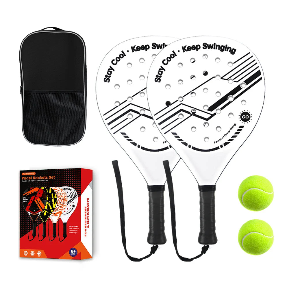 Padel Racket – Carbon Fiber Surface & EVA Foam Core Padel Racket SPOT WHITE