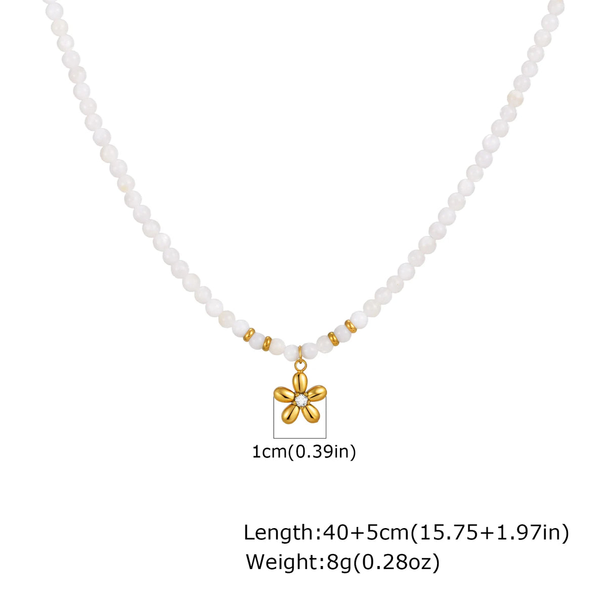 Pearl Beaded Pendant Necklace | 18K Gold Plated, Waterproof Pendant Necklace SPOT NC-2400G
