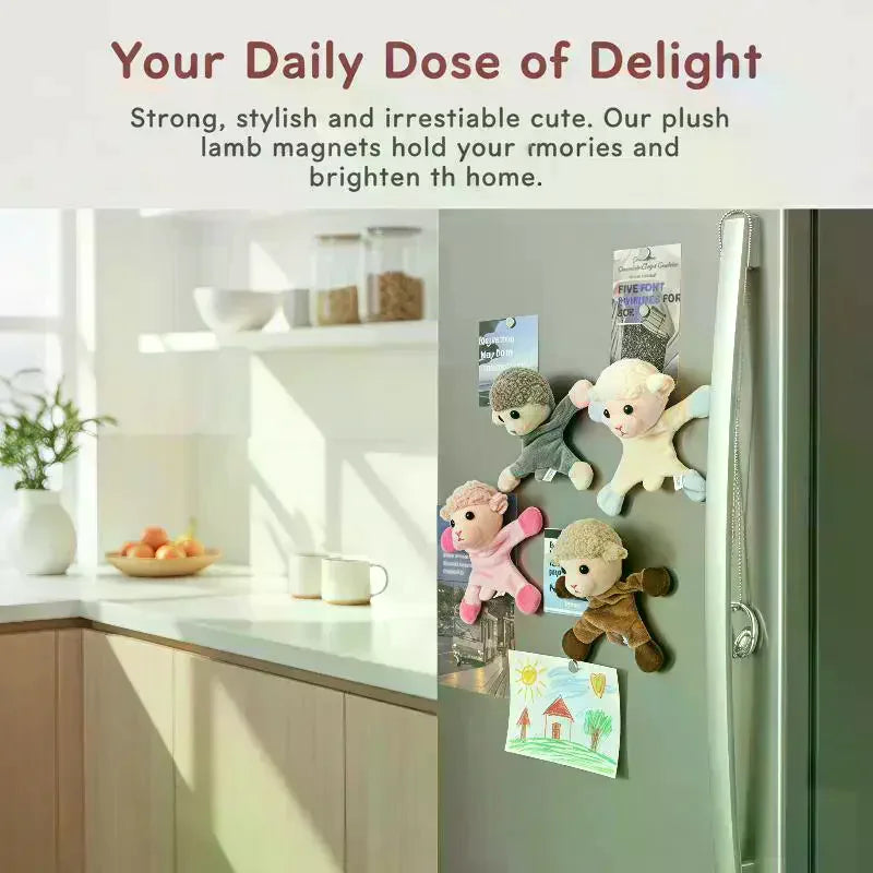 Fluffy Lamb Plush Fridge Magnet – Cute Sheep Decor & Gift Plush Fridge Magnet SPOT