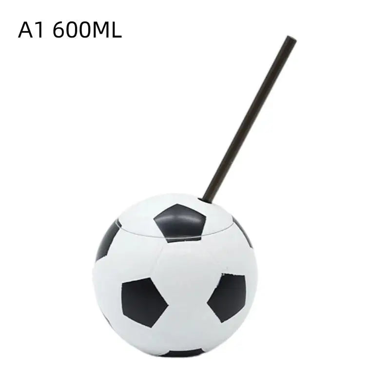 Soccer Ball Straw Cup with Lid – BPA-Free Novelty Drinkware Novelty Straw Cup SPOT A1