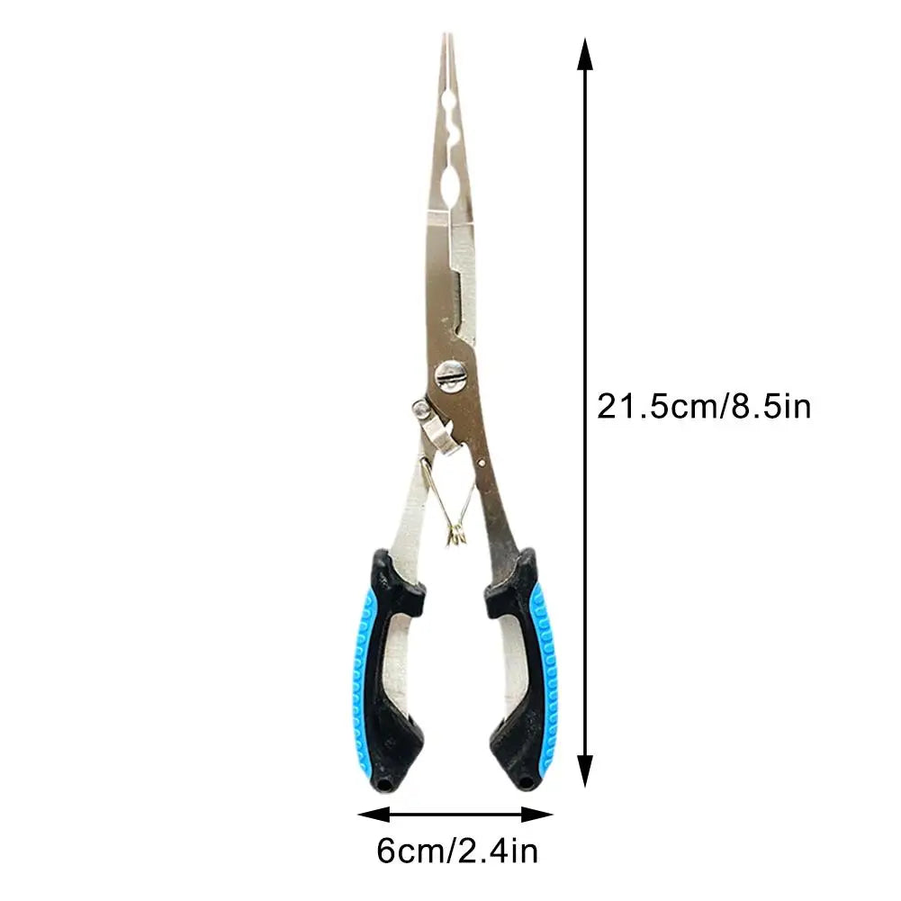 Long Nose Stainless Steel Fishing Pliers – Hook Remover & Line Cutter Fishing Pliers SPOT