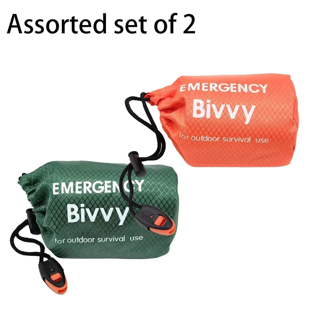 Thermal Emergency Sleeping Bag – Waterproof Survival Bivy Sack Survival Bivy Sack SPOT 2 pc Upgrade Bundle
