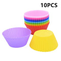 Food Grade Silicone Cupcake & Muffin Molds – BPA-Free, Non-Stick Silicone Baking Molds SPOT 10PCS Round