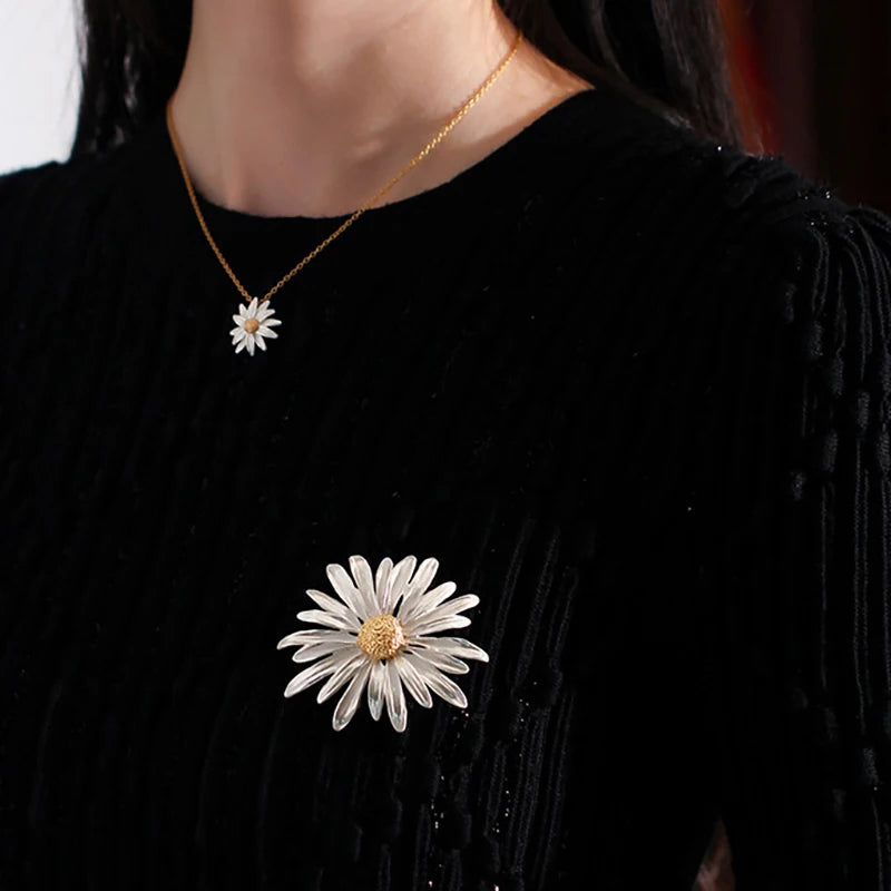 Mori Flower Enamel Brooch Pin – Floral Badge & Corsage for Women Enamel Brooch Pin SPOT