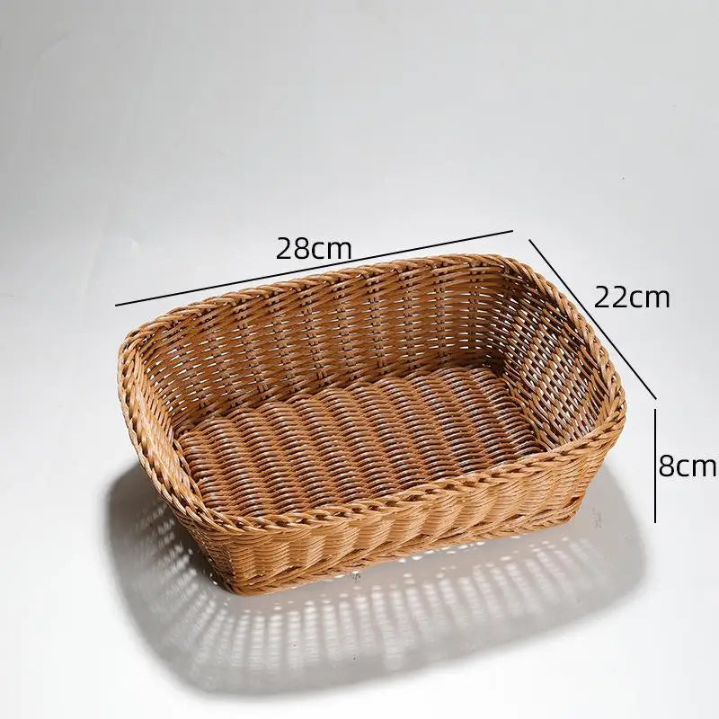 Woven Rattan-Style Serving Basket – Bread, Fruit & Veggie Tray Woven Serving Basket SPOT A12