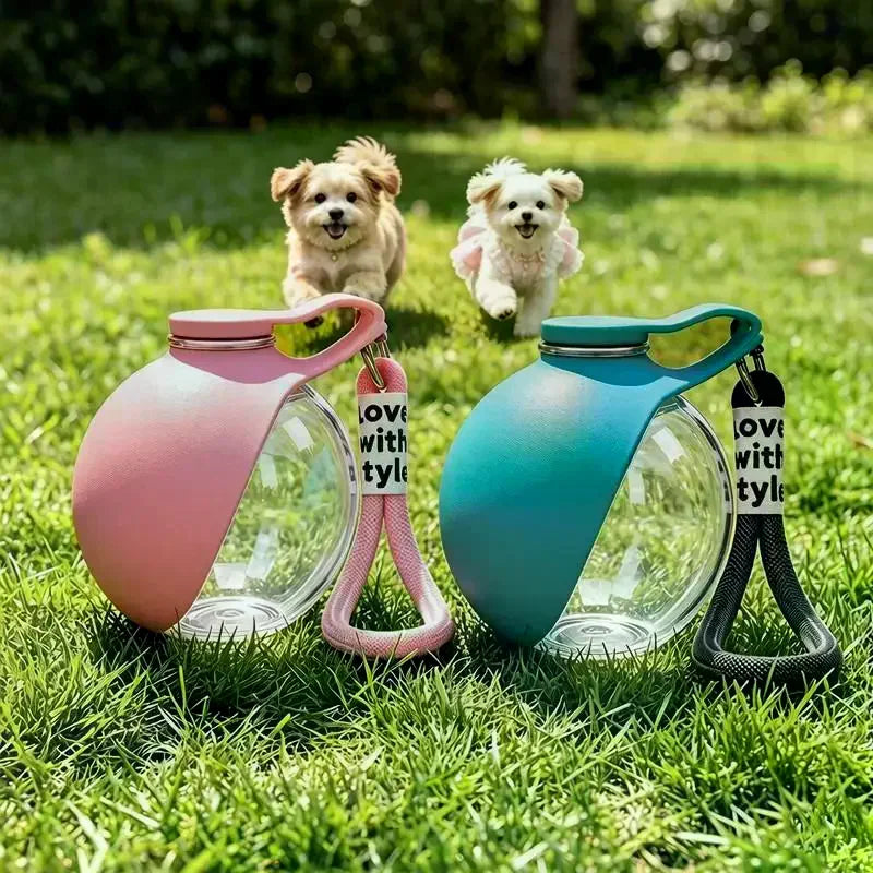 Portable 2-in-1 Pet Water Bottle & Foldable Bowl 285ml Pet Travel Water Bottle SPOT