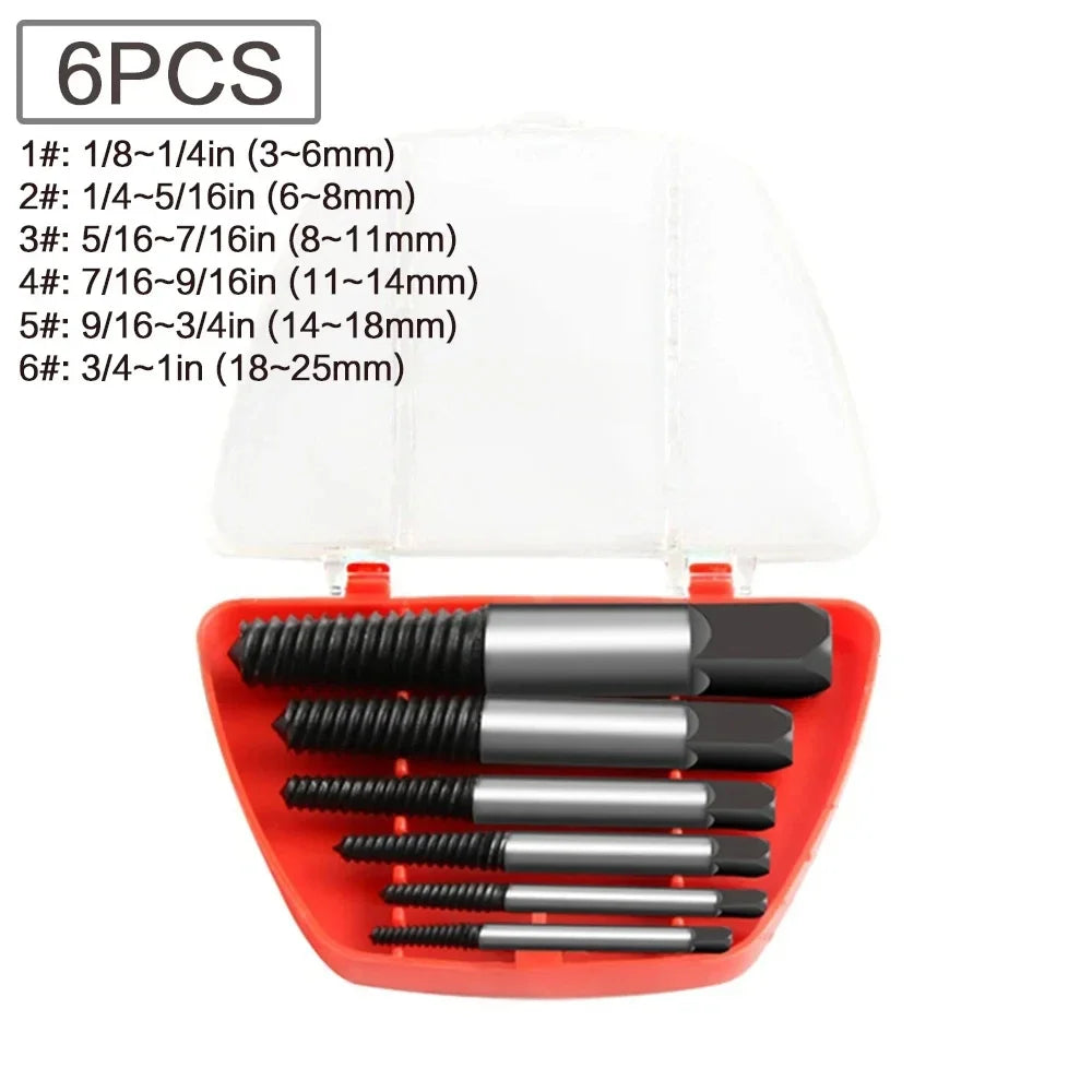 Screw Extractor Drill Bit Set 5 & 6 Pc – Carbon Steel Screw Extractor Set SPOT 6PCS