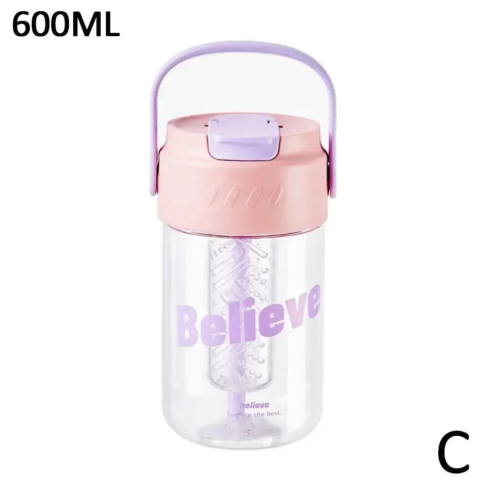 Portable Sports Water Bottle 600ml/800ml – Straw Lid, Eco-Safe Sports Water Bottle SPOT pink 600ml 600ml-800ml