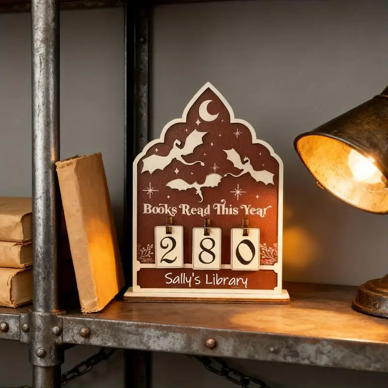 Wooden Reading Challenge Tracker – Books Read This Year Counter Reading Tracker Decor SPOT