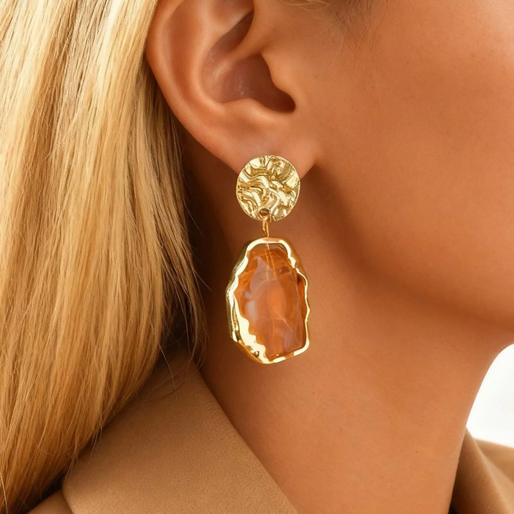 Geometric Resin Dangle Earrings – Bohemian Acrylic Drop Earrings Dangle Drop Earrings SPOT
