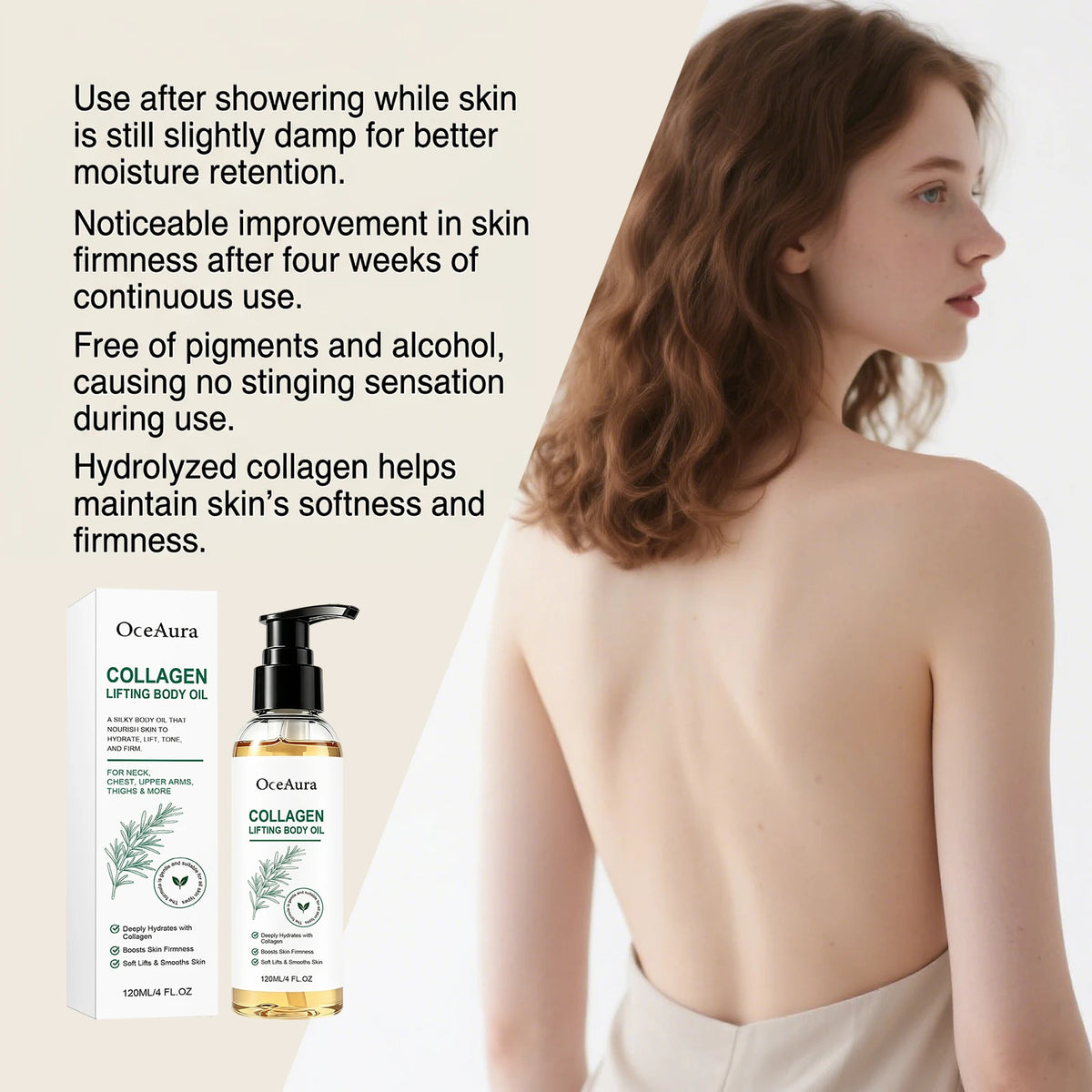 OceAura Collagen Firming Body Oil Vitamin C & E 120ml Firming Body Oil SPOT