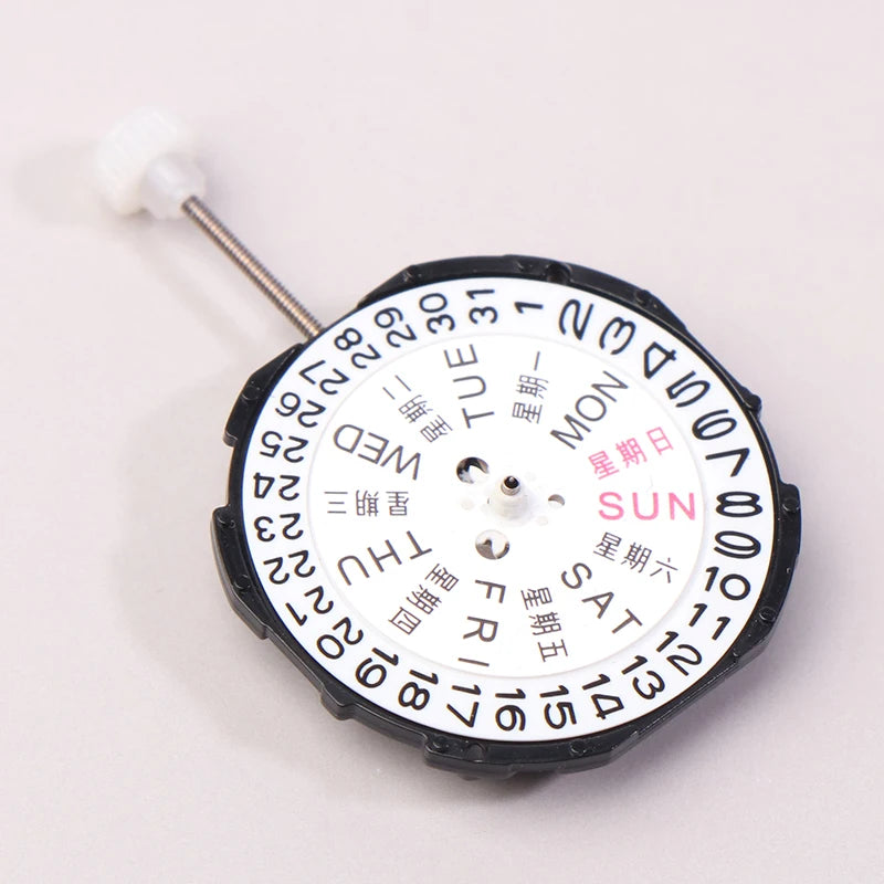Sunon SL28 Quartz Clock Movement – 3-Hand Day/Date Calendar Quartz Clock Movement SPOT SL28DD