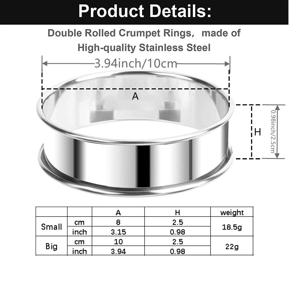3-Pack Stainless Steel Baking Rings – Muffin, Tart & Cake Molds Baking Ring Molds SPOT