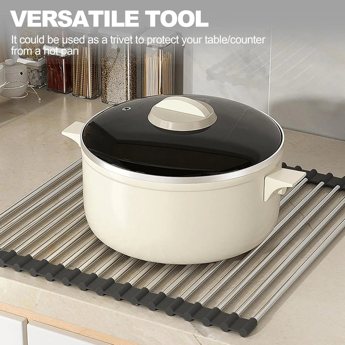 Foldable Stainless Steel Dish Drying Rack – 15-Tube Sink Drainer Dish Drying Rack SPOT