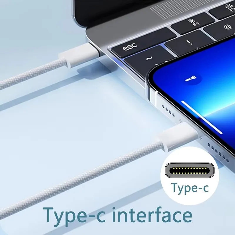 100W Braided USB-C Fast Charging Cable – 5A Quick Charge USB-C Charging Cable SPOT