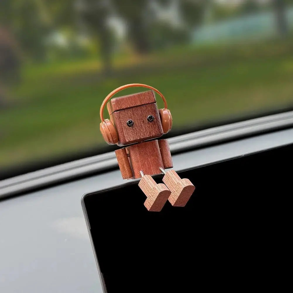 Wood Robot Car Dashboard Ornament & Air Freshener Car Dashboard Ornament SPOT