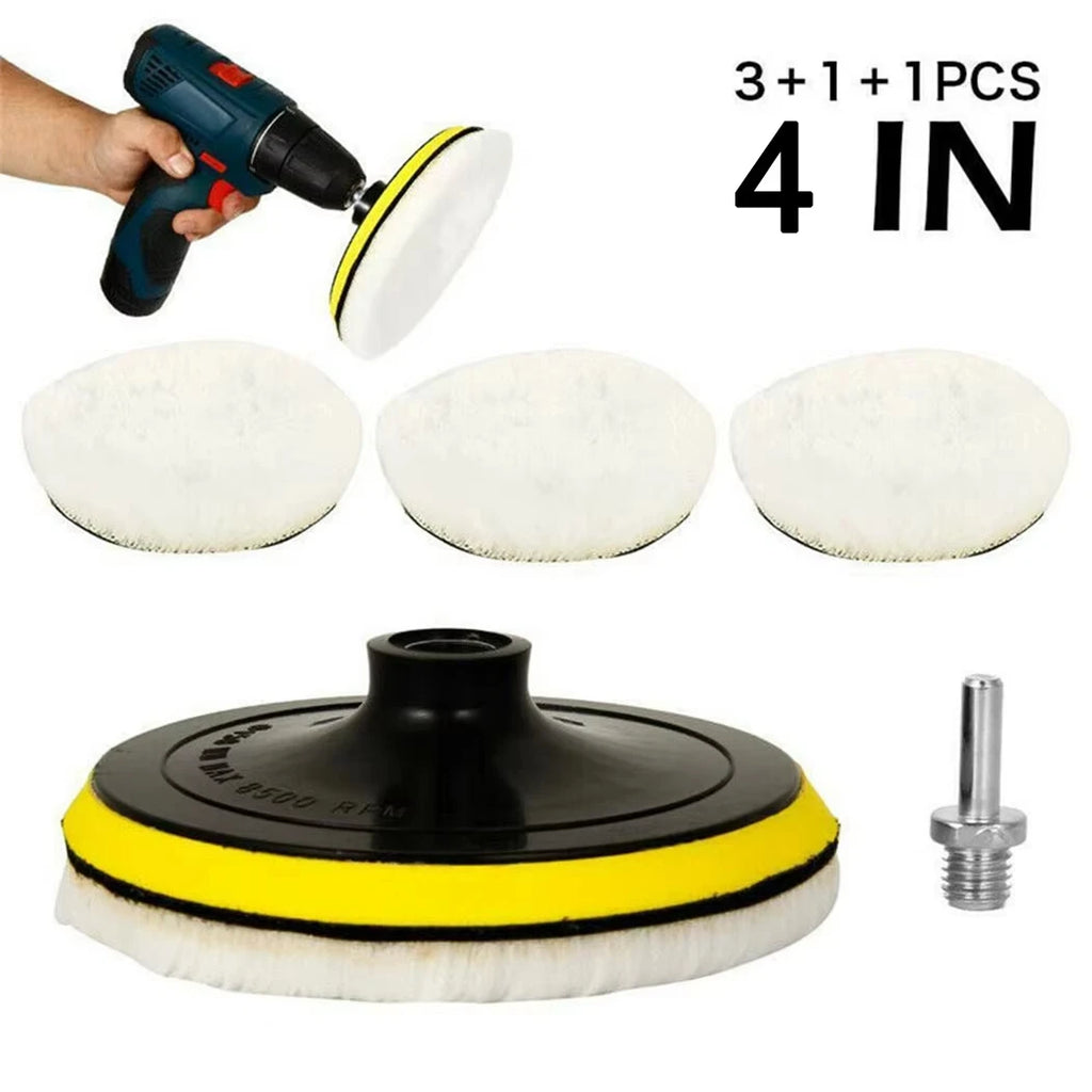 4-Inch Wool Polishing Pads 5-Pc – Hook & Loop Buffing Discs Wool Polishing Pads SPOT Default Title