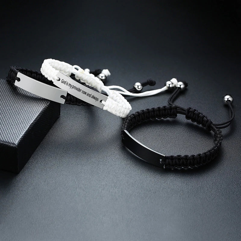 Engraved Personalized Rope Bracelet – Custom Name Wristband Personalized Bracelet SPOT