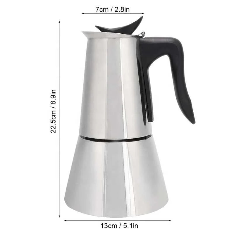 DUTRIEUX 6-Cup Electric Moka Pot – Stainless Steel Espresso Maker Electric Moka Pot SPOT