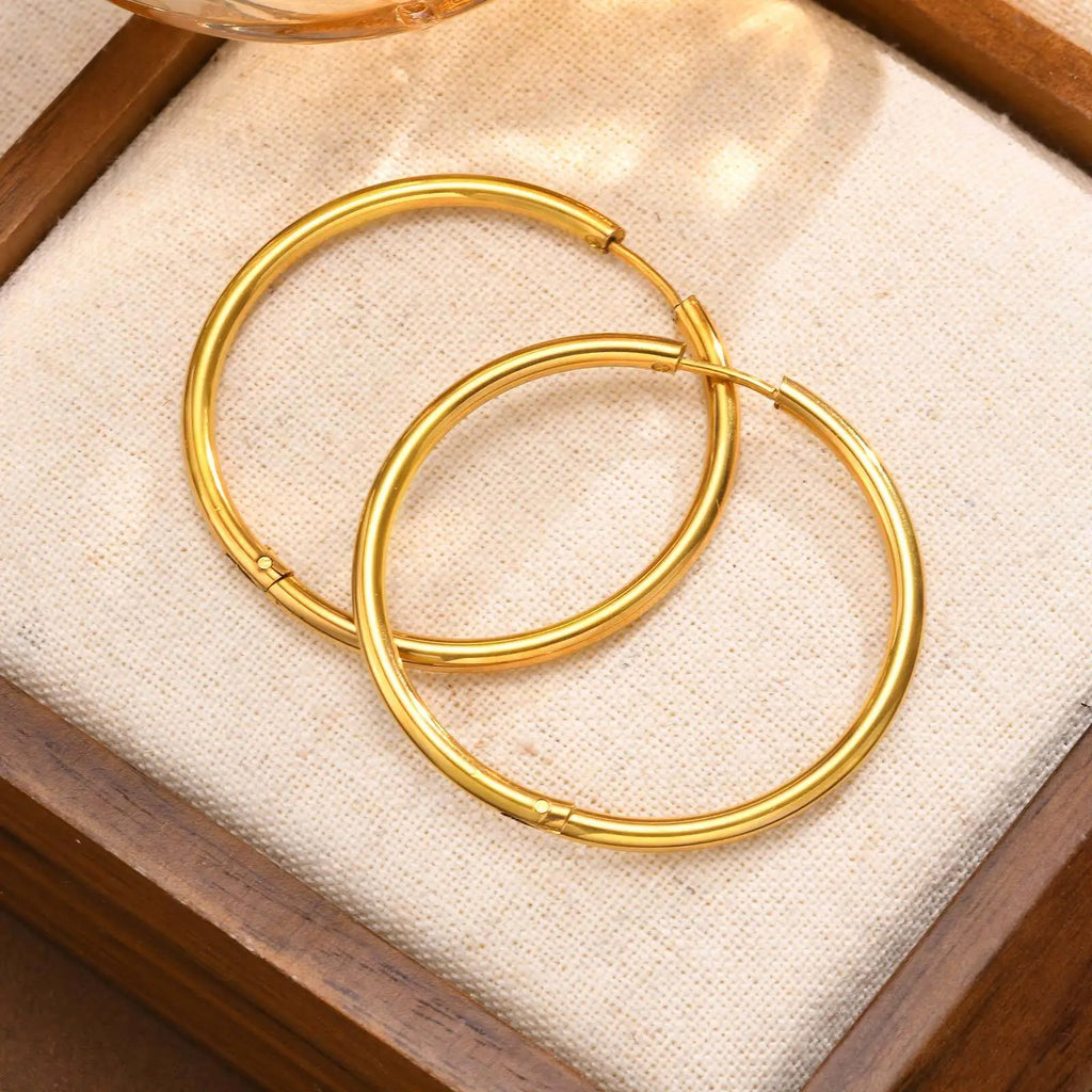 Minimalist Gold Hoop Earrings – Stainless Steel Huggies Hoop Earrings SPOT