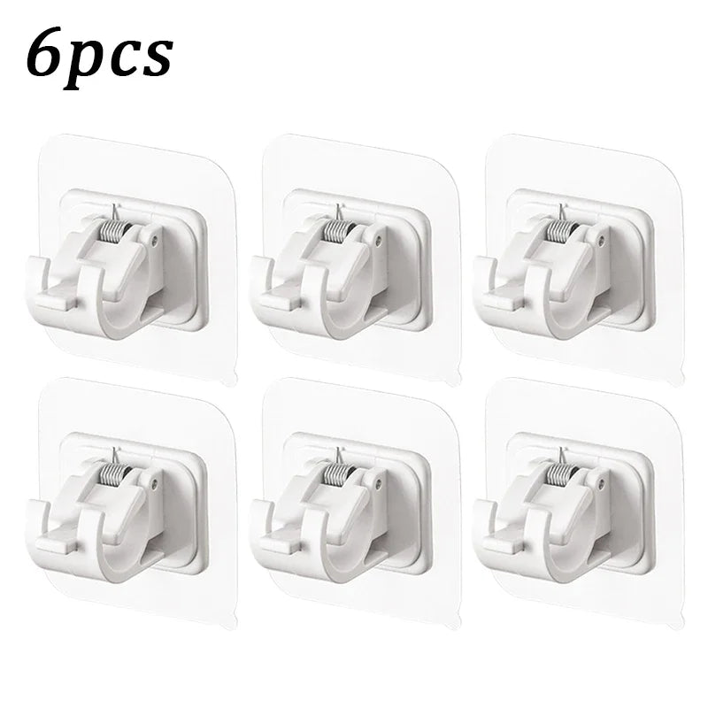 Self-Adhesive Curtain Rod Holders – No-Drill Wall Brackets Curtain Rod Bracket SPOT White-6PCS