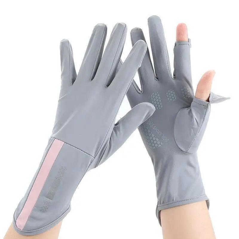UV Ice Silk Driving Gloves – Touchscreen & Anti-Slip Sun Protection UV Driving Gloves SPOT Smoke Ash