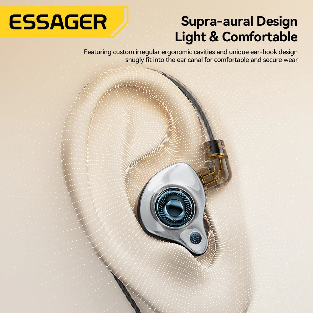 Essager USB-C & 3.5mm Wired Gaming Earphones | HiFi Bass ANC Wired Gaming Earphones SPOT
