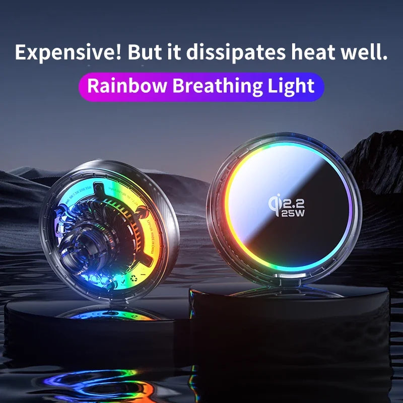 25W Magnetic Wireless Car Charger with Cooling Fan & RGB Wireless Car Charger SPOT