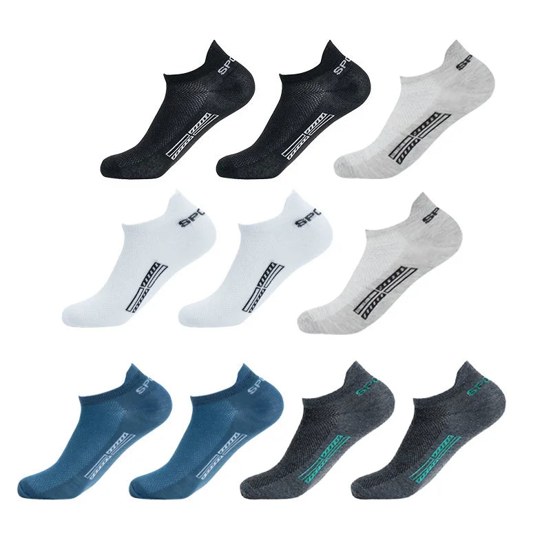 10-Pack Men's Breathable Mesh Ankle Socks – Low Cut Athletic Men's Ankle Socks SPOT style 9 One Size