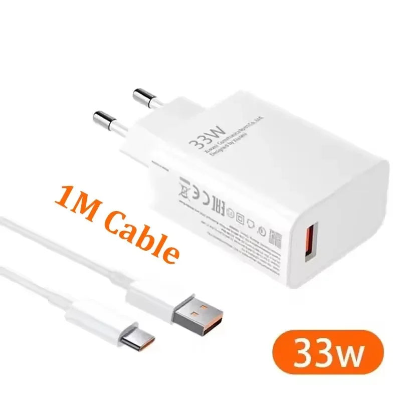 120W GaN Fast Charger USB – Quick Charge for Xiaomi & Android GaN Fast Charger SPOT 33W Charger 6A Cable