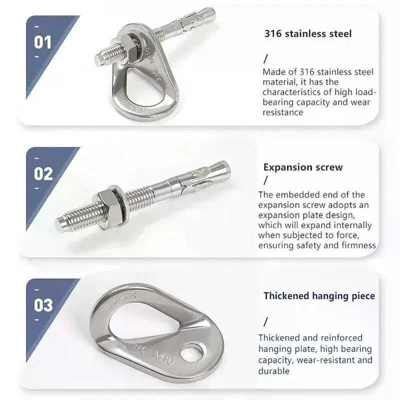 Stainless Steel Climbing Anchor Bolt Hanger M8 M10 M12 Climbing Anchor Hardware SPOT
