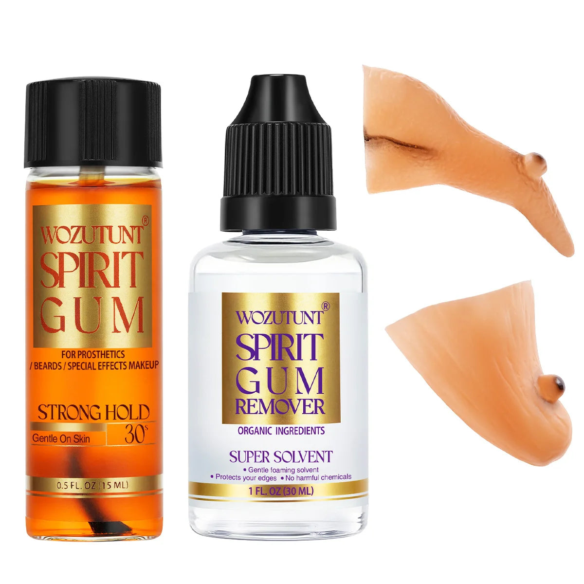 Spirit Gum & Remover with Witch Prosthetic Nose & Chin | Halloween Costume Makeup Kit SPOT 15ml-30ml-nose-chin