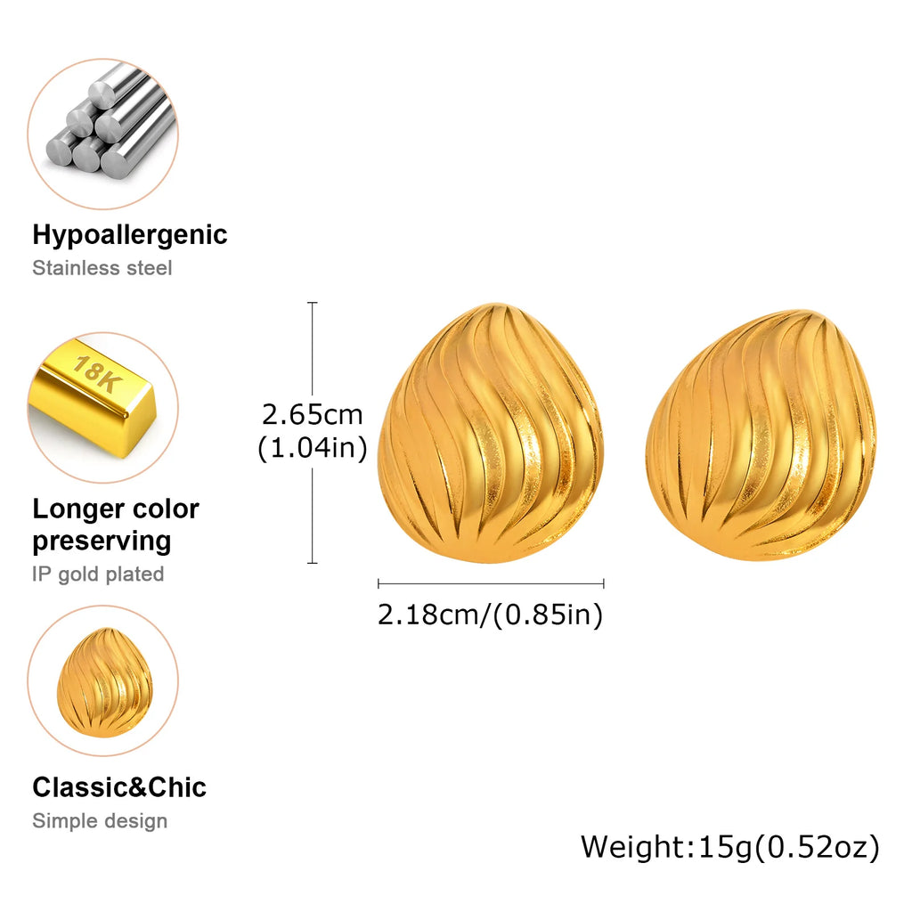 Meaeguet Gold Chunky Rectangle Stud Earrings – Geometric Statement Stud Earrings SPOT
