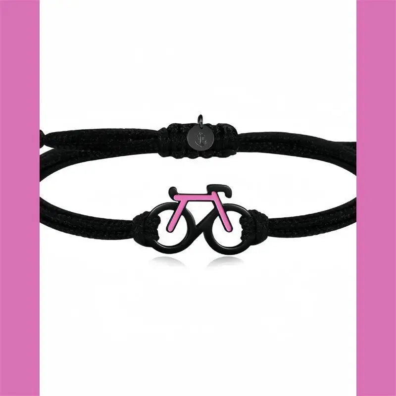 Bicycle Charm Wrap Bracelet – Pink Cycling Jewelry for Women Charm Wrap Bracelet SPOT