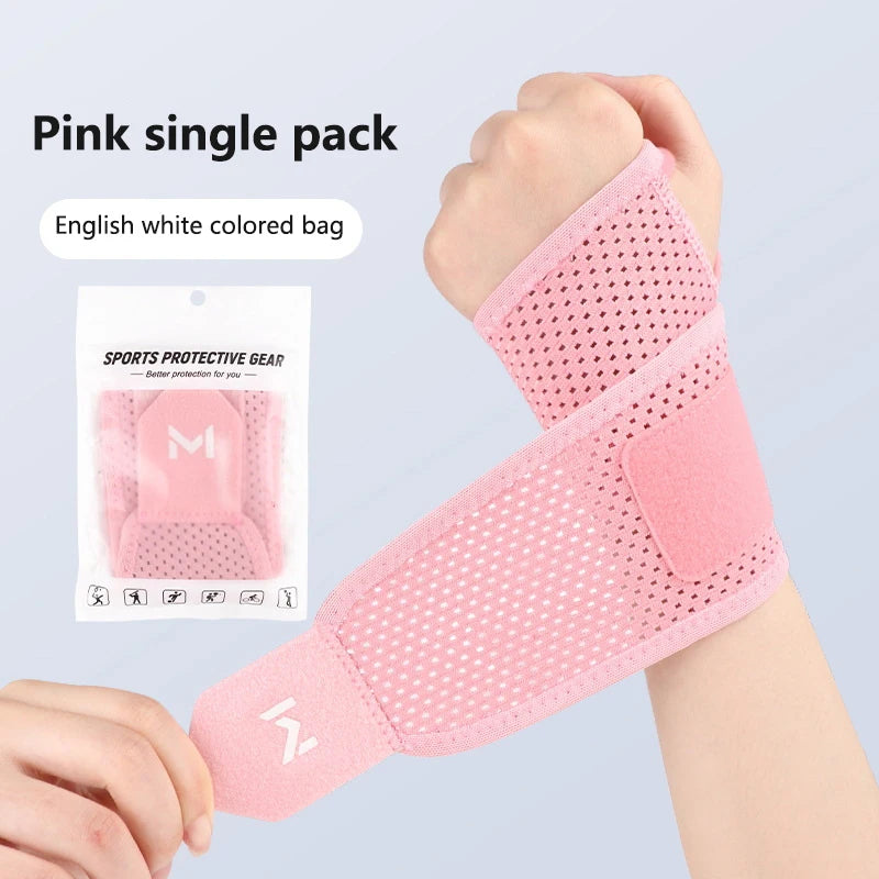 Breathable Adjustable Wrist Support Brace – Compression Wrap Wrist Support Brace SPOT Pink