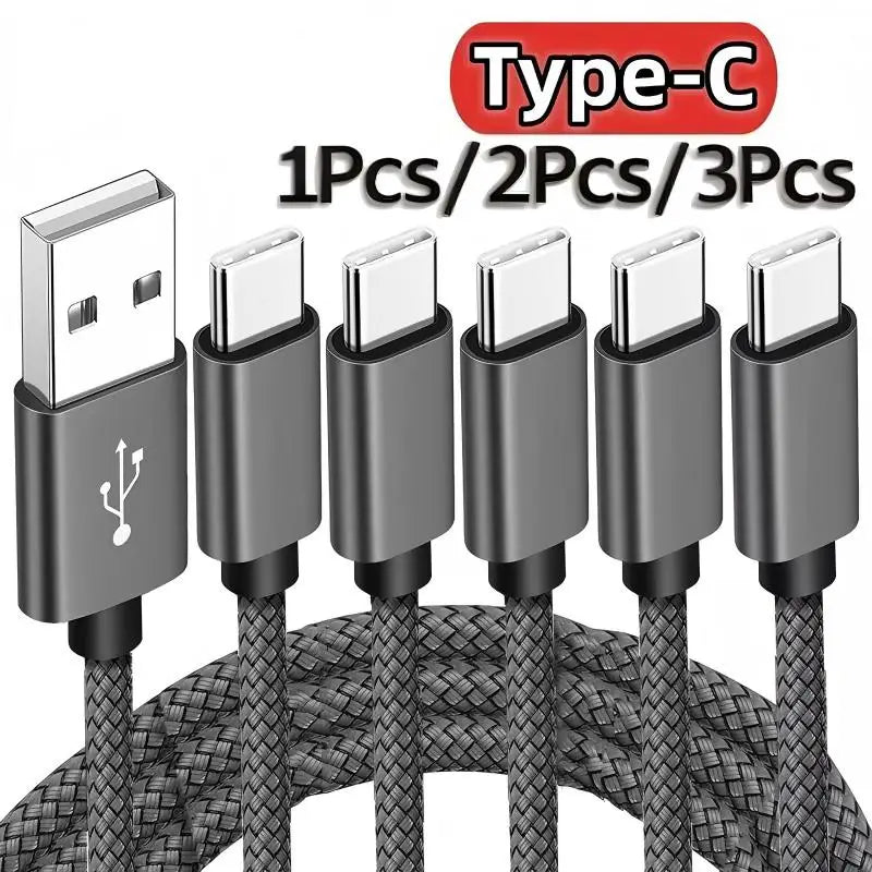 Nylon Braided USB-A to USB-C Fast Charging Cable 1M 2M 3M USB Charging Cable SPOT