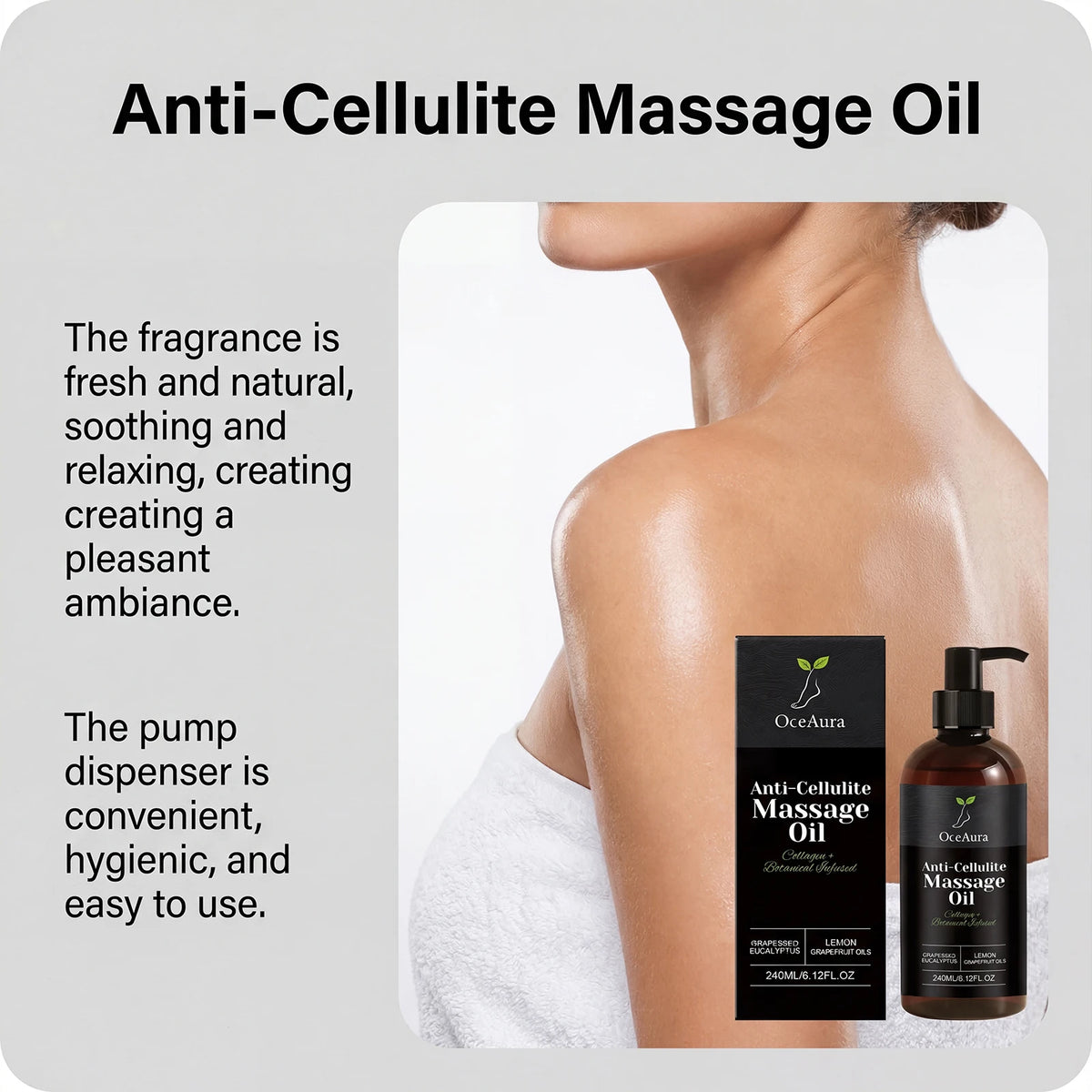 OceAura Collagen Firming Body Massage Oil 240ml – Dry Skin Firming Body Oil SPOT