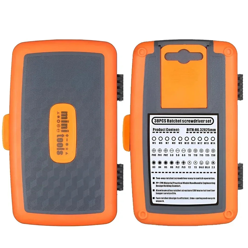 38-in-1 Ratcheting Screwdriver & Wrench Kit – Multi-Bit Set Screwdriver Tool Kit SPOT