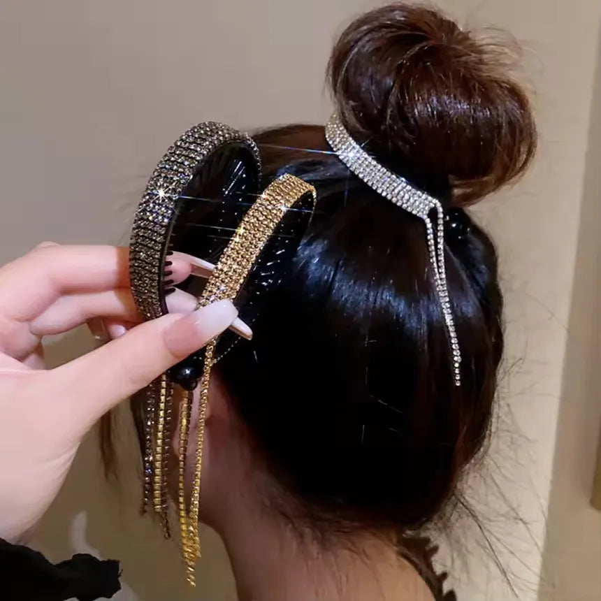 Women's Rhinestone Tassel Hair Claw Clips & Headband Hair Claw Clips SPOT