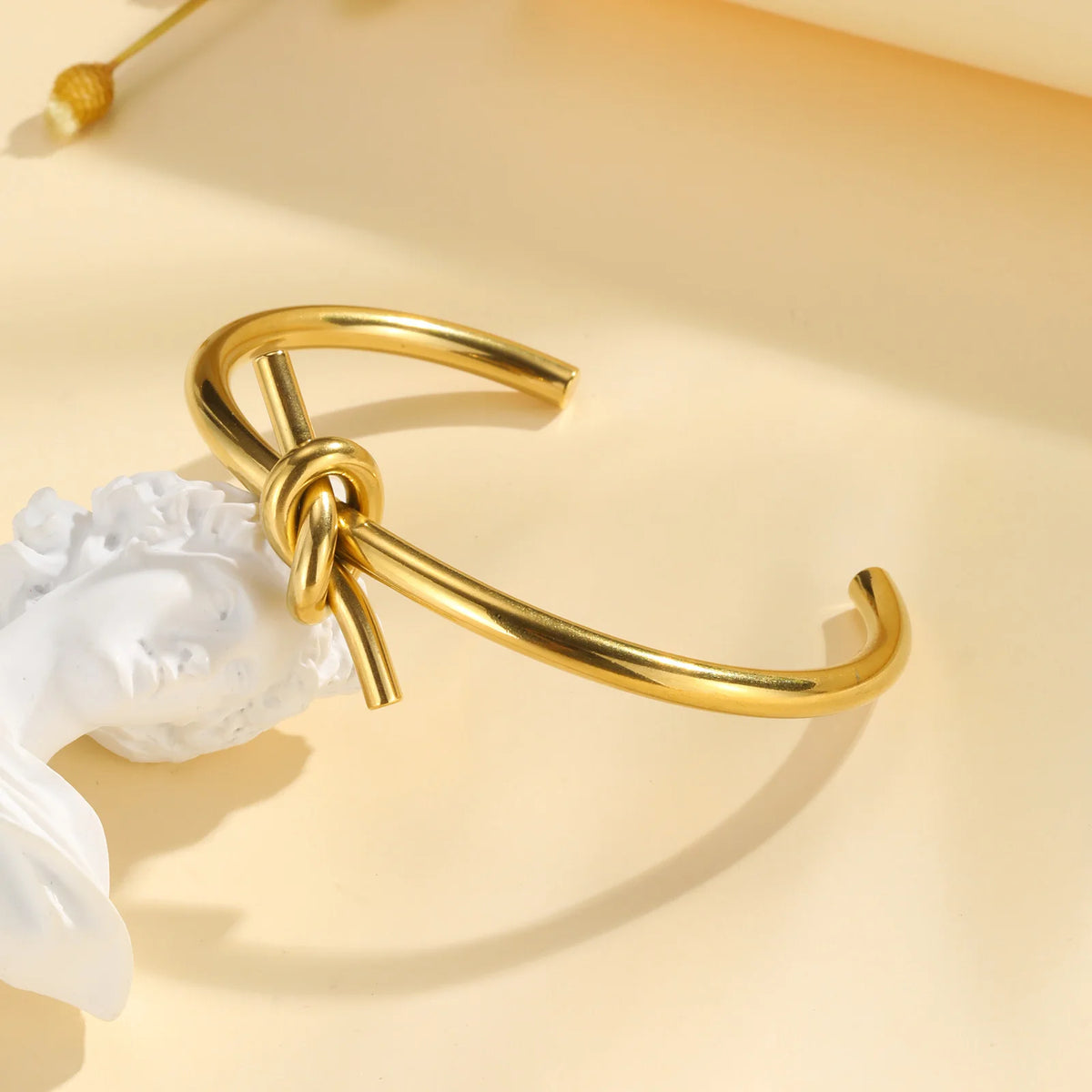 Women's Gold Knot Open Cuff Bangle – Stainless Steel Bracelet Cuff Bangle Bracelet SPOT