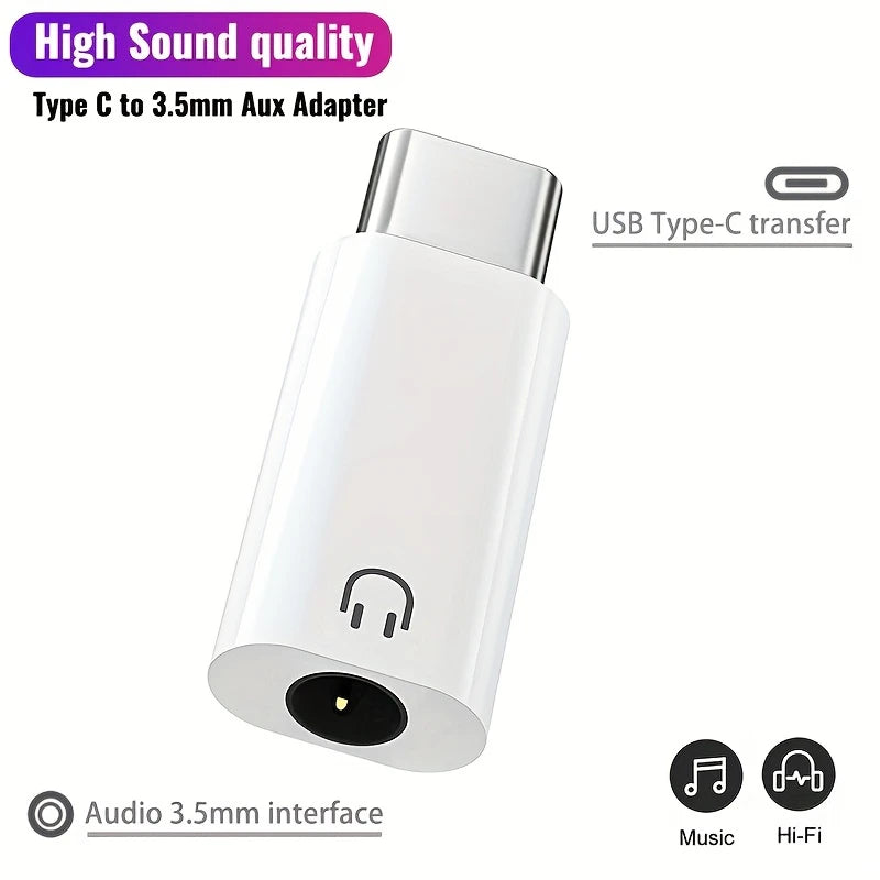 USB-C to 3.5mm Audio Adapter with Mic – iPhone & Android Audio Adapter SPOT Type-C adapt