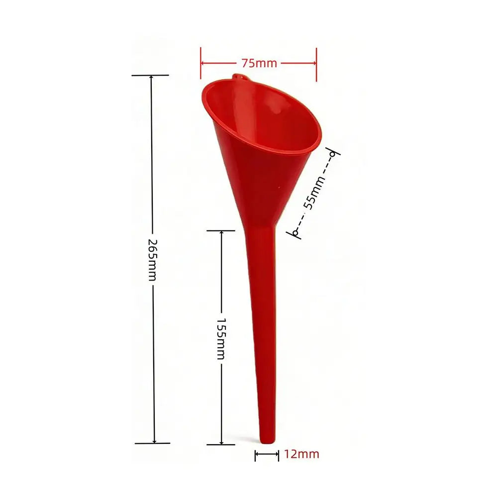 Long Stem Anti-Spill Funnel for Oil, Fuel & Fluid Transfer Automotive Funnel SPOT Red S