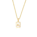 Mother of Pearl Initial Necklace A–Z | Gold Letter Pendant Initial Pendant Necklace SPOT Z Gold Color