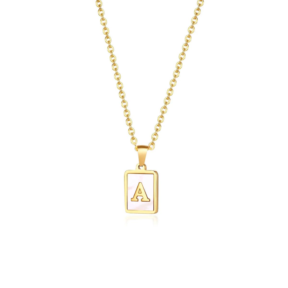 Mother of Pearl Initial Necklace A–Z | Gold Letter Pendant Initial Pendant Necklace SPOT Z Gold Color