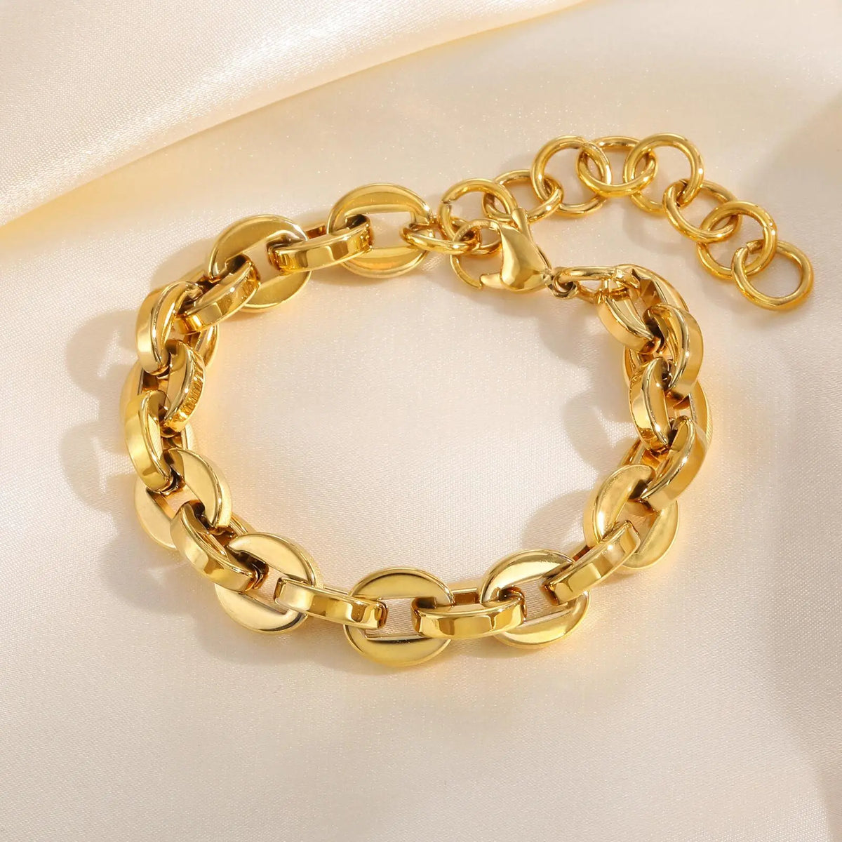 Gold Link Chain Bracelet for Women – Adjustable Stainless Steel Chain Link Bracelet SPOT