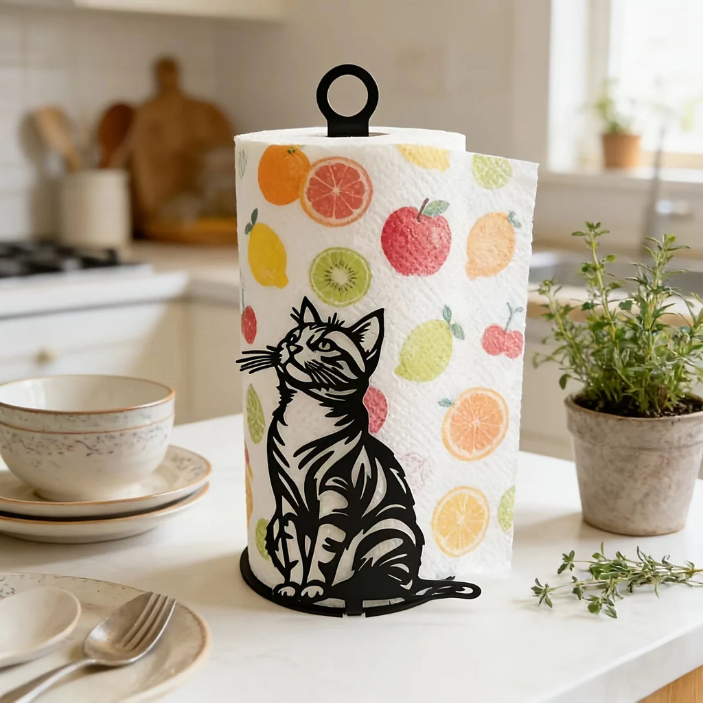 Cat-Shaped Paper Towel Holder – Freestanding Kitchen Organizer Paper Towel Holder SPOT