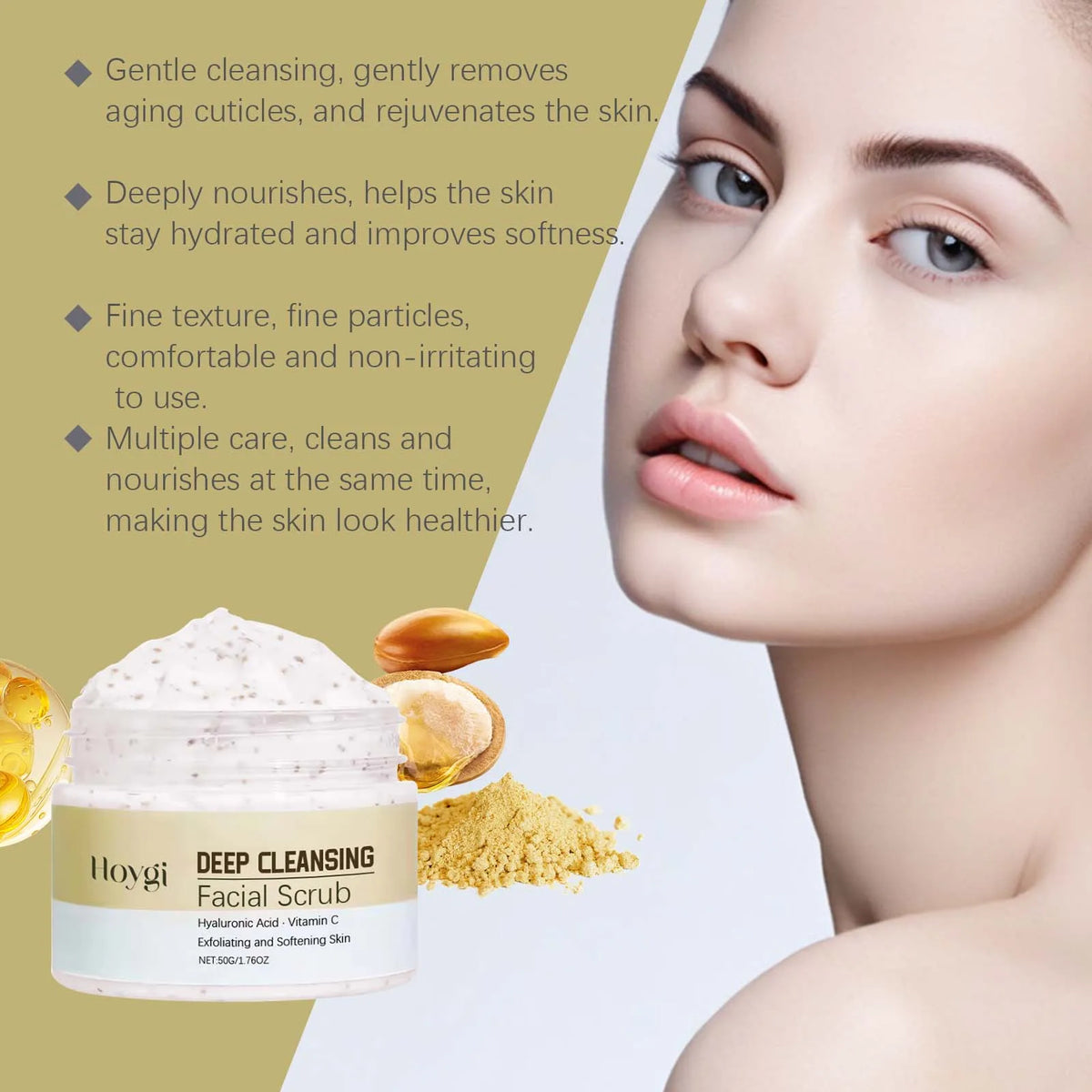 Hoygi Deep Cleansing Facial Scrub – Exfoliate & Hydrate 50g Facial Exfoliating Scrub SPOT